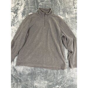 G.H. Bass & Co. Mens Size L Lightweight Gray 1/4 Zip Fleece Pullover